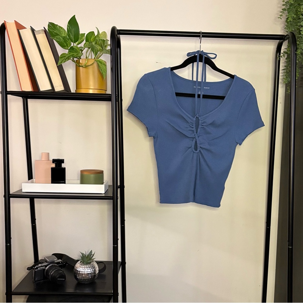 American Eagle Keyhole Tie-Front Tee